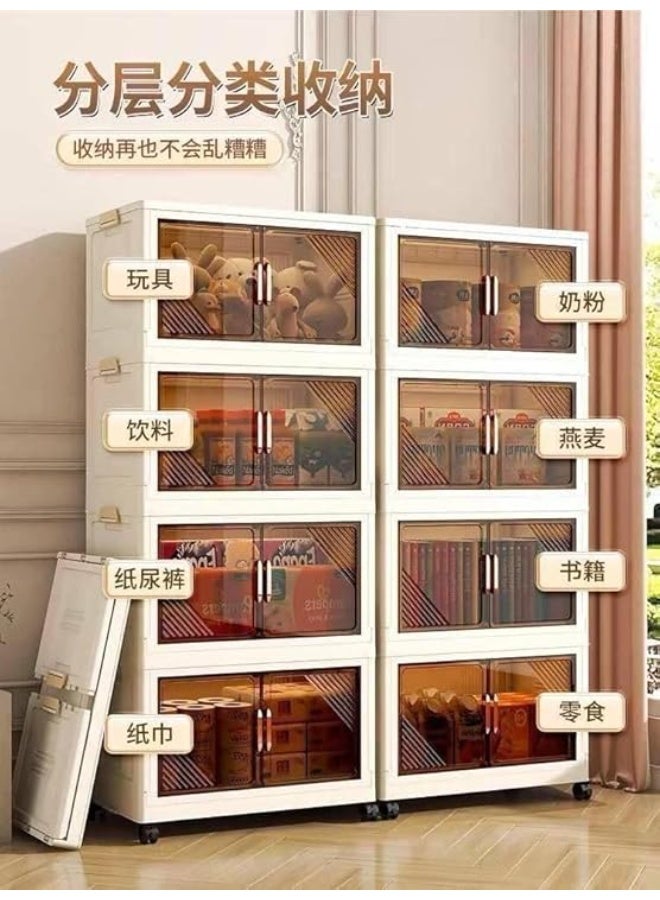 دولاب إيليت بلاستيك عالي الجودة متعدد الاستخدامات مزود بعجل لسهولة الحركة والتنظيم mx - Image 1